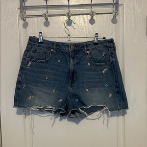 **SOLD** American Eagle Outfitters Blue Embroidered Jean Shorts